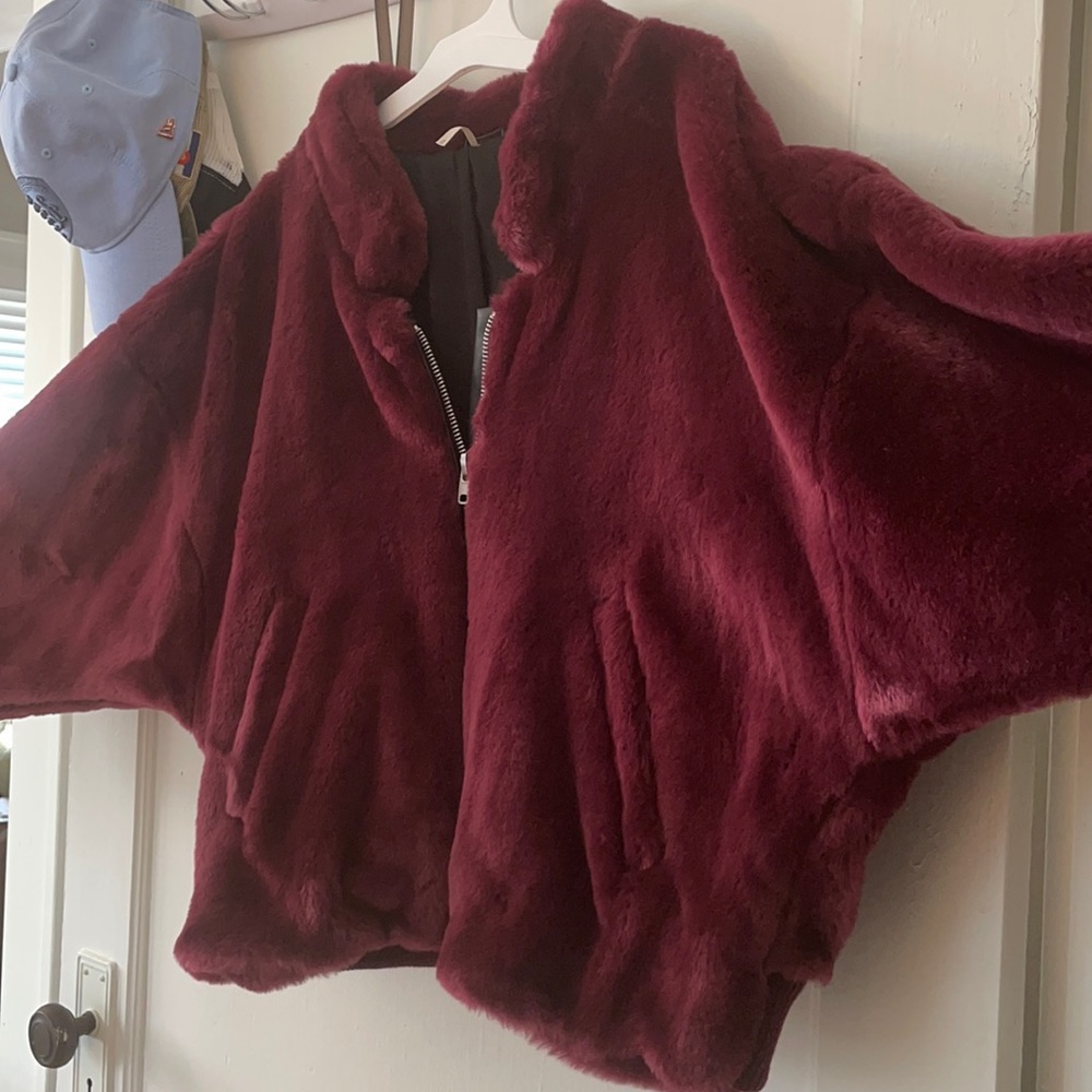 Free People Purple Fur Jacket